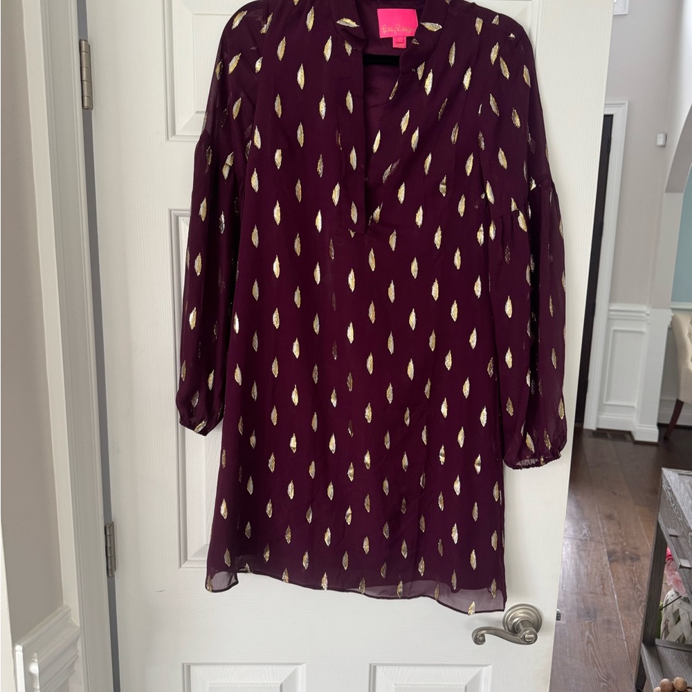 Lilly Pulitzer Red Tunic with Graphic Design and Relaxed Fit